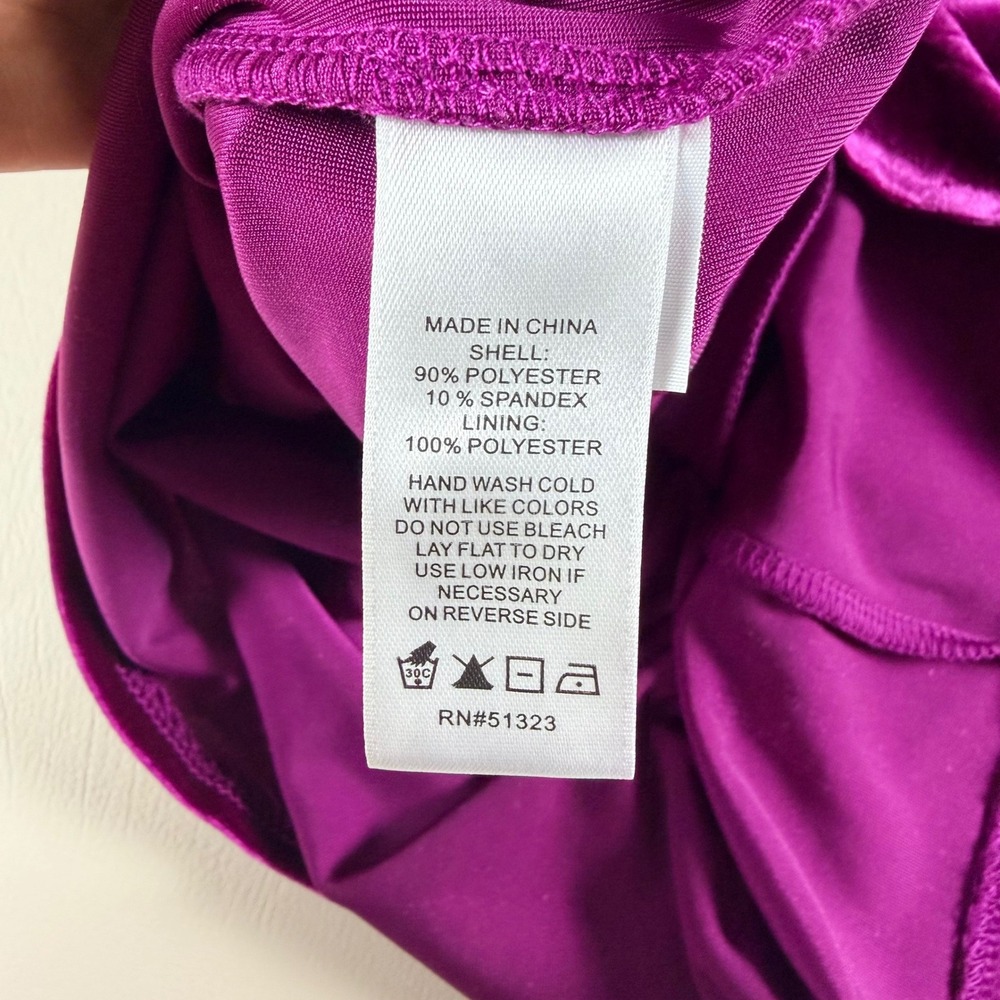 Parker Purple Velvet Puff Sleeve Top XS Magenta Coquette Holiday Party Blouse - Picture 6 of 8